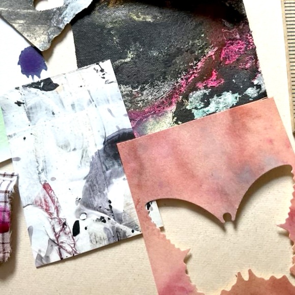 Junk Journal Pack  15+ Hand painted Pieces, Great for scrapbooking, collage - Picture 6 of 12